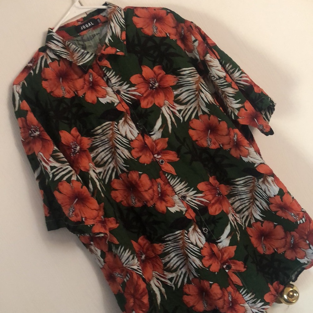 Men's beach stylish Y2k cotton viscose blend Green Floral Shirt